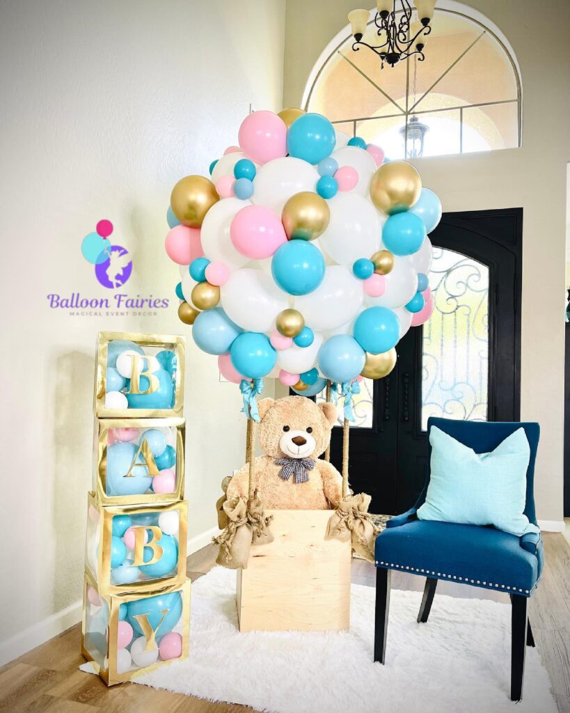 Baby Shower hot air balloon sculpture